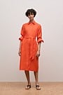 Delave Linen Long Sleeve Shirt Dress