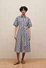 Cotton Poplin Stripe Shirt Dress