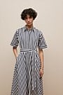 Cotton Poplin Stripe Shirt Dress