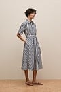 Cotton Poplin Stripe Shirt Dress