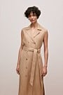 Linen Twill Sleeveless Trench Dress