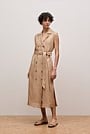Linen Twill Sleeveless Trench Dress