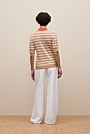 Cotton Cashmere Stripe Rib Knit Polo