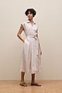 Soft Pleat Belted Dress