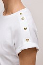 Linen Cotton Button Detail T-shirt