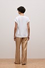 Linen Cotton Button Detail T-shirt