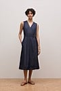 Denim Sleeveless Wrap Dress