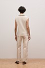Cotton Cashmere Sleeveless Button Neck Knit