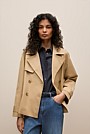 Cotton Twill Cropped Trench Coat
