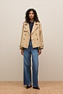 Cotton Twill Cropped Trench Coat