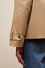 Cotton Twill Cropped Trench Coat