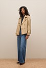 Cotton Twill Cropped Trench Coat