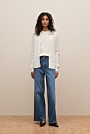 Cotton Cashmere Cable Mock Neck Knit