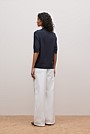 Cotton Cashmere Half Sleeve Polo