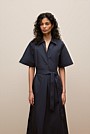 Cotton Poplin Belted Popover Dress