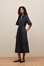 Cotton Poplin Belted Popover Dress