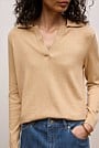 Cotton Cashmere Long Sleeve Polo