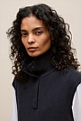 Cotton Cashmere Sleeveless Button Neck Knit