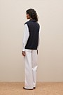 Cotton Cashmere Sleeveless Button Neck Knit