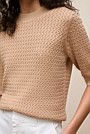 Cotton Cashmere Cable Mock Neck Knit