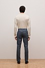 Cotton Wool Blend Straight Leg Trouser