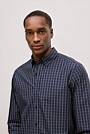 Regular Fit Poplin Grid Long Sleeve Shirt