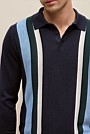 Merino Graphic Stripe Long Sleeve Polo