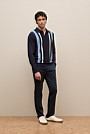 Merino Graphic Stripe Long Sleeve Polo