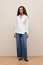 Cotton Poplin Wrap Shirt