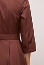 Cotton Poplin Cuff Detail Shirt Dress
