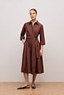Cotton Poplin Cuff Detail Shirt Dress