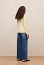 Wool Cashmere Cable Detail Crew