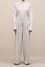 Italian Wool Blend Wide Leg Pant