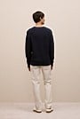 Cotton Blend Textured Crew