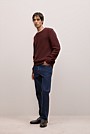 Cotton Blend Textured Crew