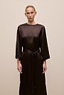 Satin Belted Column Dress
