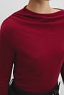Merino Wool Blend Drape Neck Knit