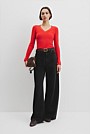 Wool Silk V-Neck Neck