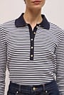 Cotton Stripe Button Detail Polo