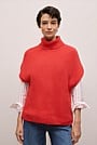 Cotton Cashmere Sleeveless High Neck Knit