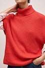 Cotton Cashmere Sleeveless High Neck Knit