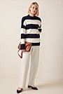 Alpaca Stripe Mock Neck Knit