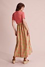 Check Organically Grown Linen Skirt