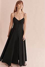 Button Maxi Slip Dress