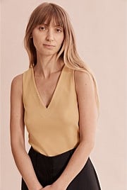 Deep V-Neck Rib Tank