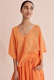 Mesh Kimono Sleeve Top