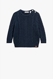 Organically Grown Cotton Cable Crew Knit