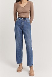 Australian Cotton Blend High Rise Relaxed Fit Jean