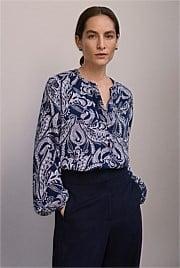 Paisley Placket Detail Blouse