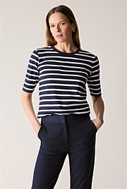 Australian Cotton Stripe Half Sleeve T-Shirt